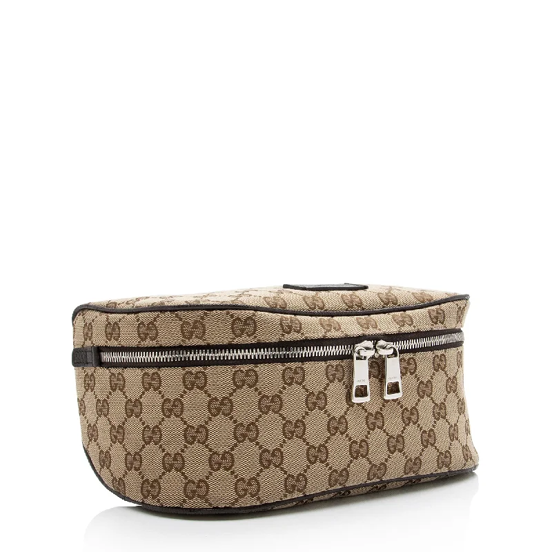 Gucci Marmont bags for women with a contrast - colored interiorGucci GG Canvas Waist Pouch Belt Bag (23046)