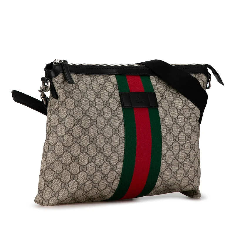 Gucci tote bags for women with a double - handle designGucci GG Supreme Web Crossbody EfVoA0)