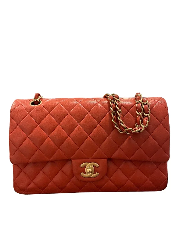 Chanel Quilted Leather Shoulder Bag for FashionistasChanel Classic Flap Medium Salmon Red Lambskin Matte GHW #13