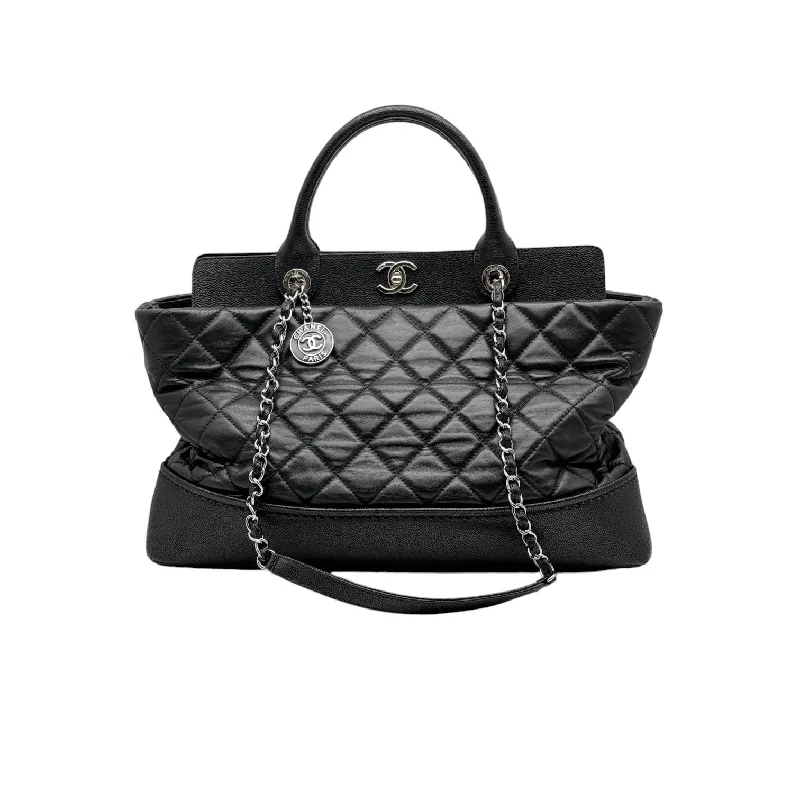 Chanel Small Crossbody Bag for TravelBi Coco Large Shopper Tote Lambskin Caviar Quilted Black SHW