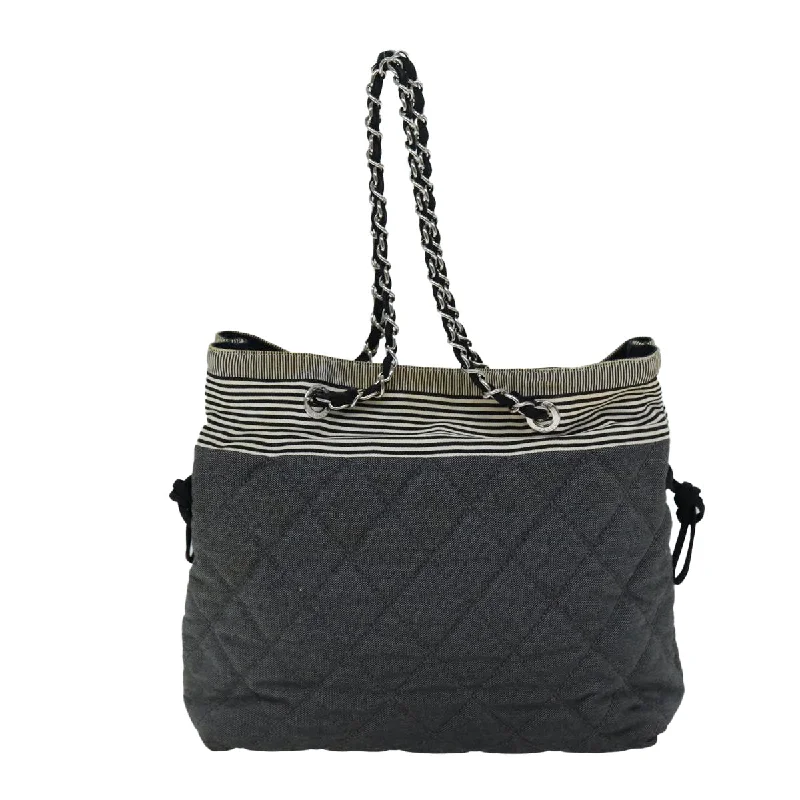 Chanel Classic Flap Bag for Evening PartyCHANEL Matelasse Chain COCO Mark Tote Bag Canvas Gray CC  ac2943