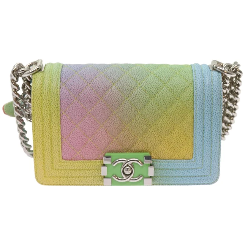 Chanel Classic Flap Bag for Evening PartyCHANEL Matelasse Boy  Shoulder Bag Caviar Skin Multicolor CC  66965S