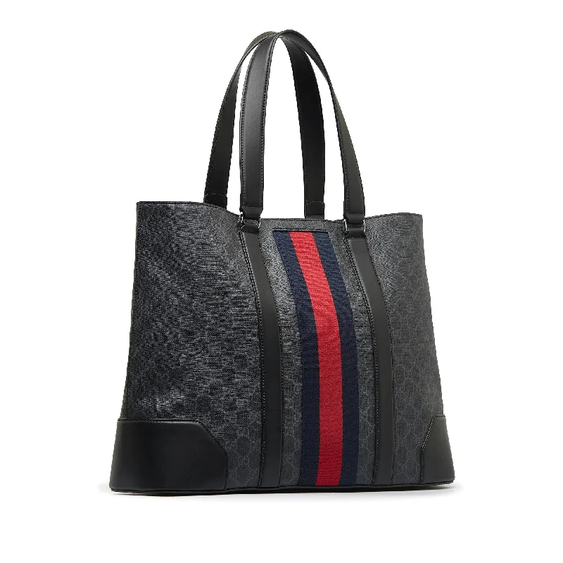 Gucci Marmont bags for women with a contrast - colored interiorGucci GG Supreme Web Open Tote (4XtANr)