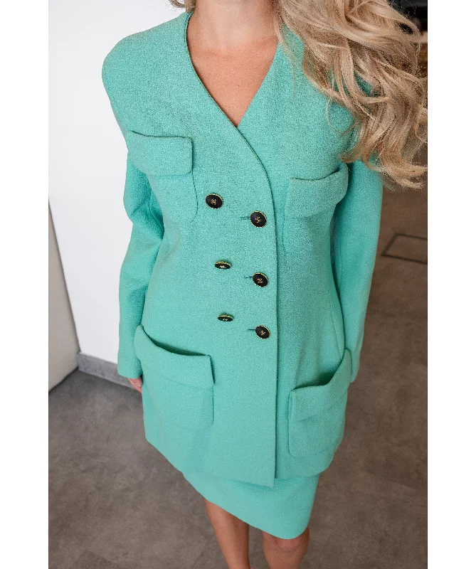 Chanel Colorful Handbag for Spring OutfitsChanel Green Two Piece Suit Set - DXBS0467