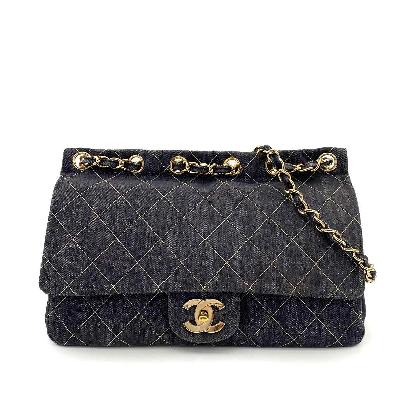 Chanel Medium Tote Bag for Office LadiesCHANEL VINTAGE CHAIN SHOULDER BAG BLUE DENIM 90242645