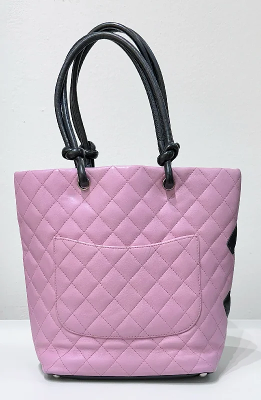 Chanel Luxury Handbag for High - End EventsChanel Medium Calfskin Quilted Cambon Tote Pink Black