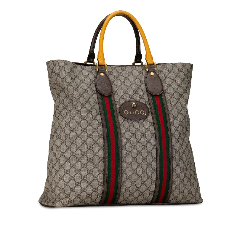 Gucci backpacks for women with a multi - pocket designGucci GG Supreme Web Neo Vintage Tote RJcrmh)