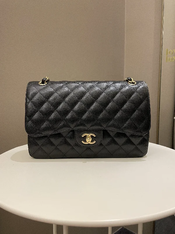 Chanel Quilted Leather Shoulder Bag for FashionistasChanel Classic Quilted Jumbo Double Flap Black Caviar