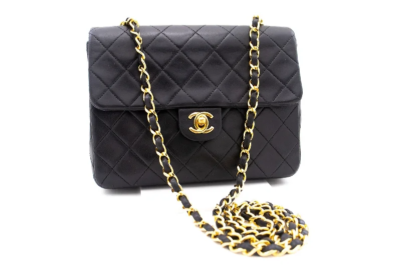 Chanel Designer Handbag with Unique DesignCHANEL Mini Square Small Chain Shoulder Bag Crossbody Black Quilt