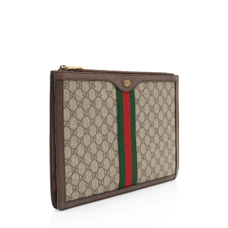 Women Gucci Sylvie bags with a detachable ribbon detailGucci GG Supreme Web Ophidia Pouch (Vkx6V1)