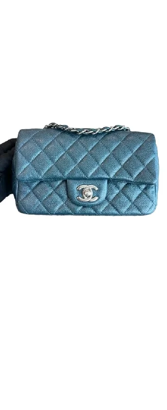 Chanel New Arrival Handbag with Gold HardwareChanel Classic Mini Rectangle Iridescent Blue Caviar SHW
#20 SYCM102