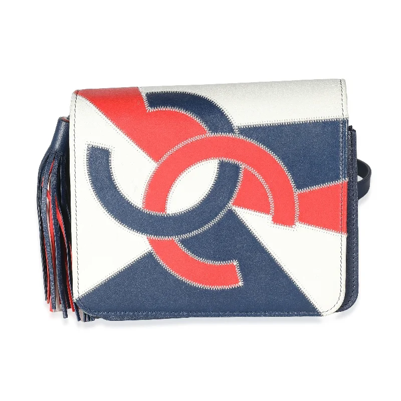 Chanel Quilted Leather Shoulder Bag for FashionistasChanel Red Blue White Lambskin Patchwork CC Flap Bag