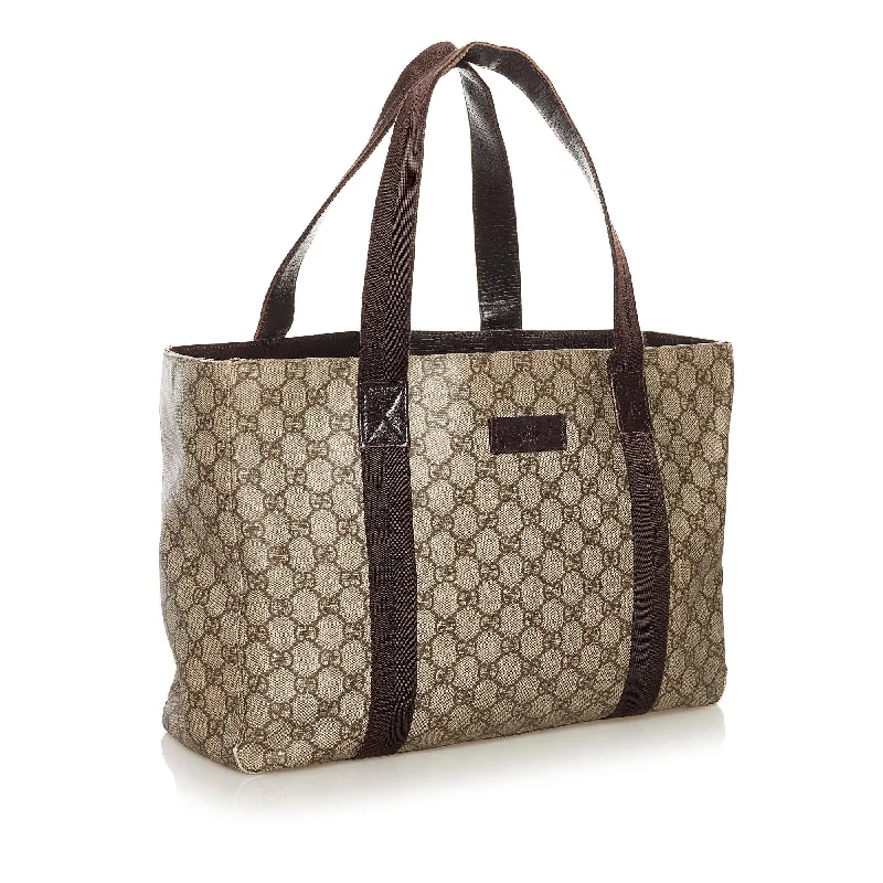 Women Gucci Sylvie bags featuring the signature web stripeGucci GG Supreme Joy Tote Bag (34378)