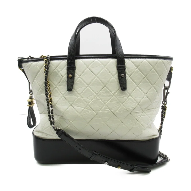 Chanel Luxury Handbag for High - End EventsCHANEL Gabriel de 2wayShoulder Bag White Black leather A91876