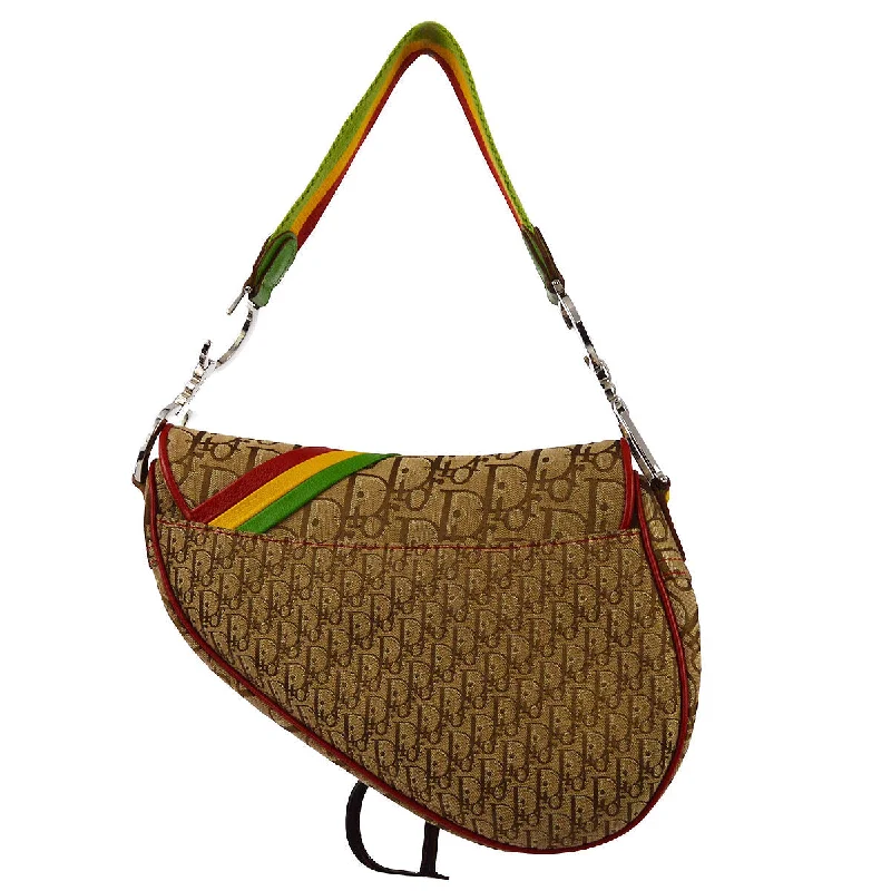 High - fashion Christian Dior bags with a geometric patternChristian Dior 2004 Rasta Saddle Bag