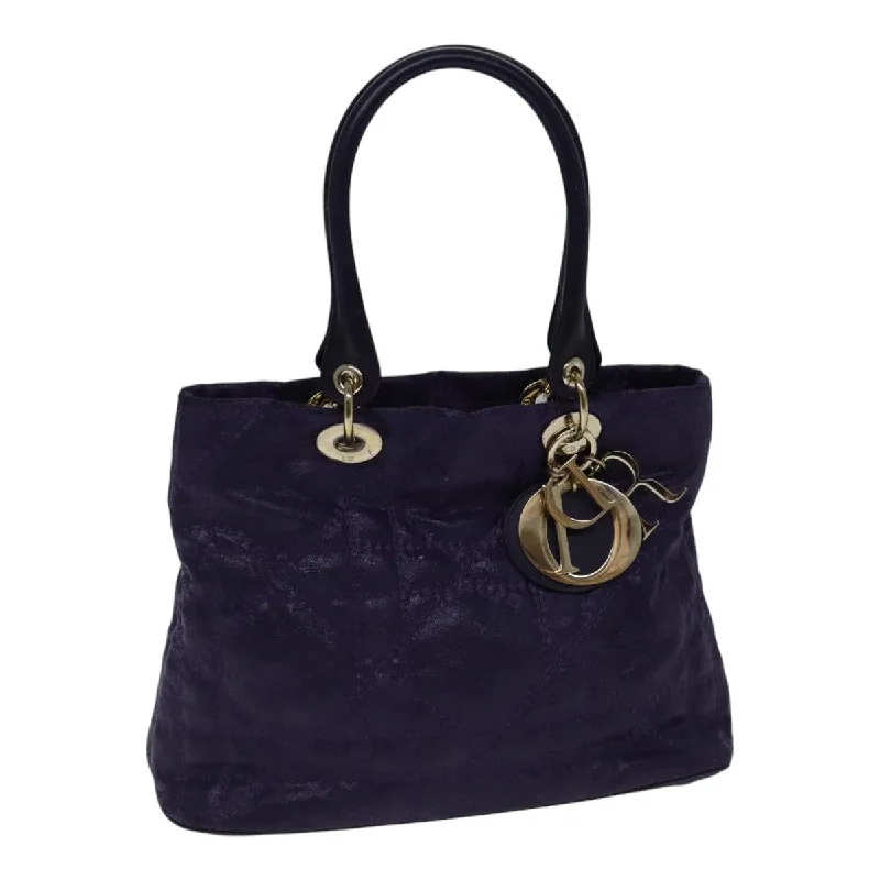 Christian Dior handbags with a detachable mirror for on - the - go touch - upsCHRISTIAN DIOR Canage Hand Bag Coated Canvas Purple Gold Auth ep5366