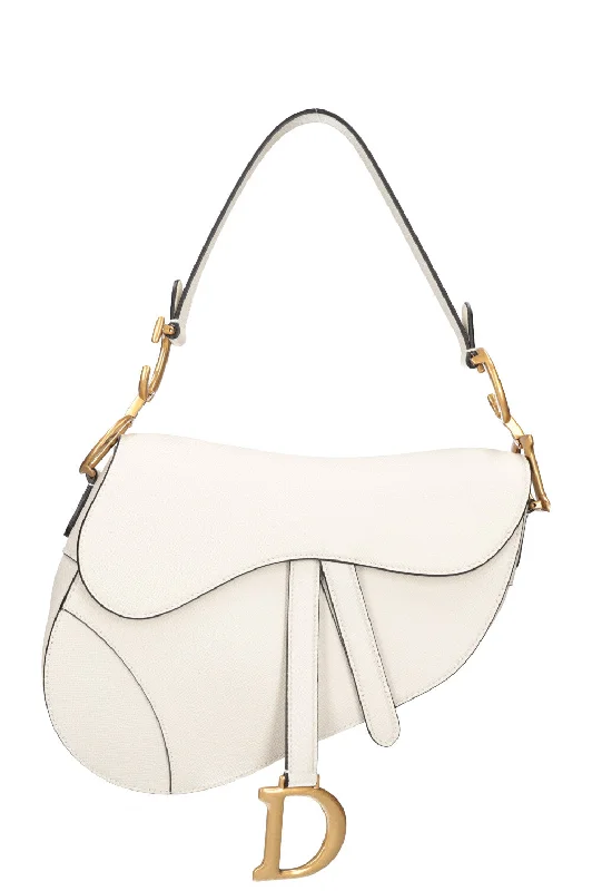 Christian Dior backpacks with a sleek, minimalist silhouetteCHRISTIAN DIOR Saddle Bag White