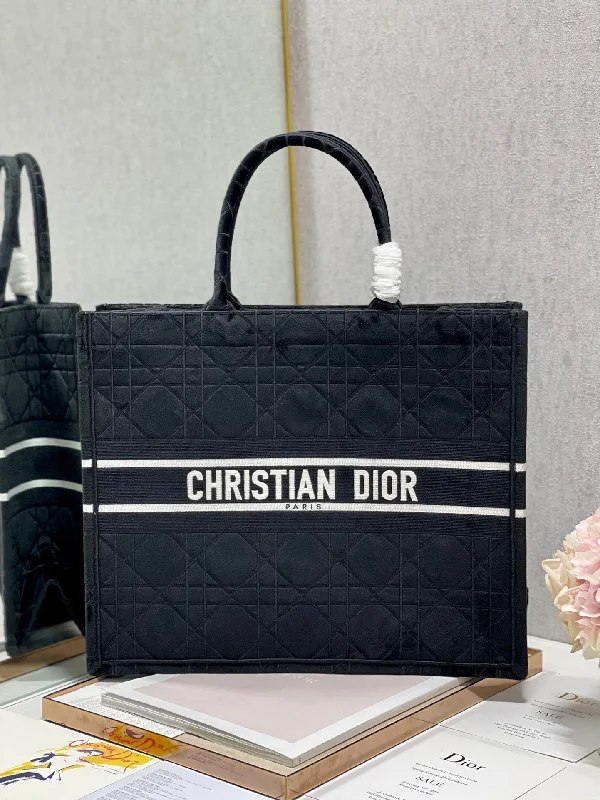 Christian Dior tote bags with a double - handle and shoulder - strap optionChristian Dior Large Book Tote Black Handbags