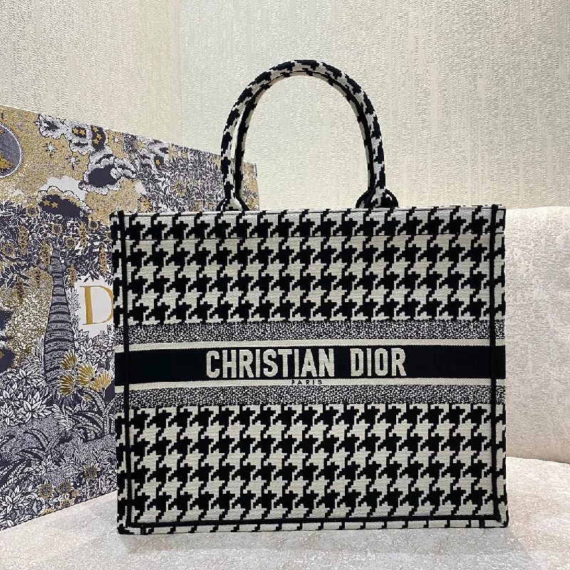 Trendsetting Christian Dior crossbody bags with a colorful strapChristian Dior Large Book Tote Black Houndstooth Embroidery, Black/White Handbags