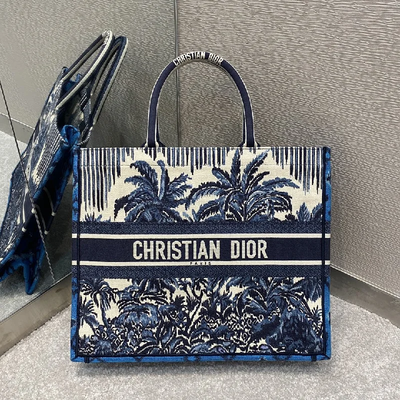 Contemporary Christian Dior handbags with a unique shapeChristian Dior Large Book Tote Blue