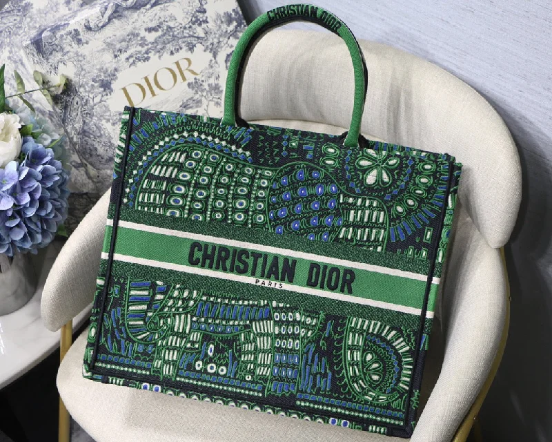 Trendsetting Christian Dior crossbody bags with a colorful strapChristian Dior Large Book Tote Green Multicolor