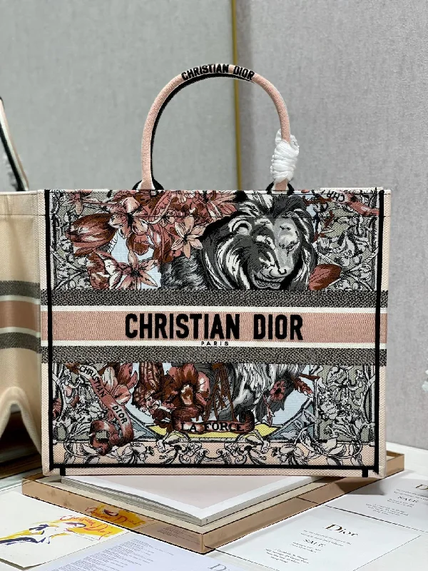 Christian Dior tote bags with a printed Dior logo on the frontChristian Dior Large Book Tote Multicolor, For Women