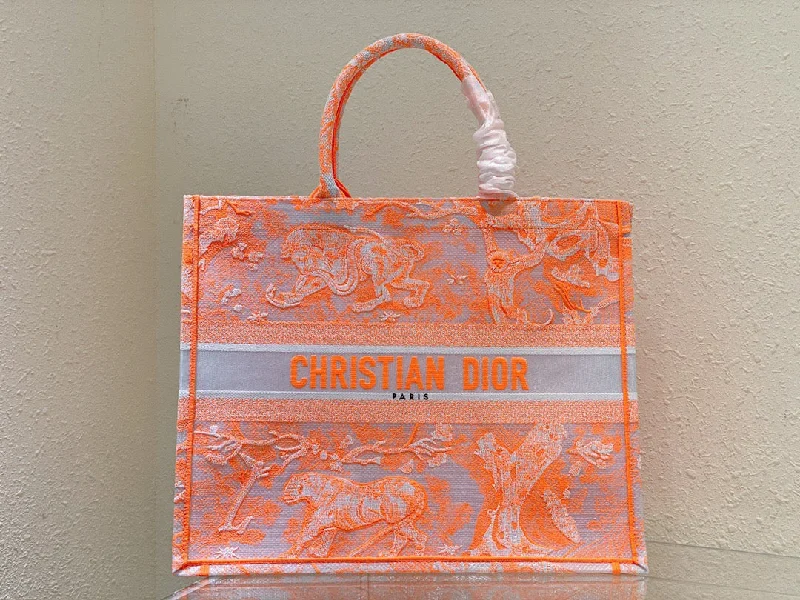 Christian Dior tote bags with a double - handle and shoulder - strap optionChristian Dior Large Book Tote Orange, For Women,