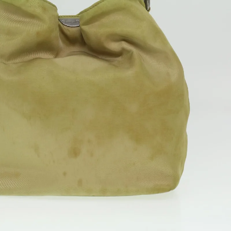 Christian Dior handbags with a back - pocket for quick storageCHRISTIAN DIOR Maris Pearl Hand Bag Nylon Khaki Auth 37035