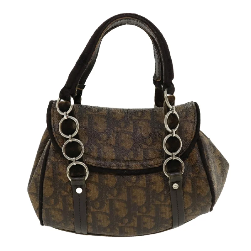 Christian Dior bags with a quilted pattern and gold - toned hardwareCHRISTIAN DIOR Trotter Canvas Hand Bag Brown Auth am3391