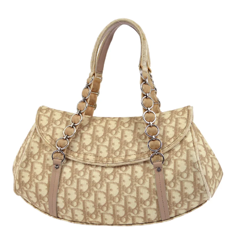 High - fashion Christian Dior bags with a geometric patternChristian Dior Beige Trotter Romantic Handbag